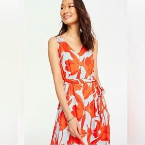 Ann Taylor Women's Tulip Floral Belted Maxi Dress Size 10P